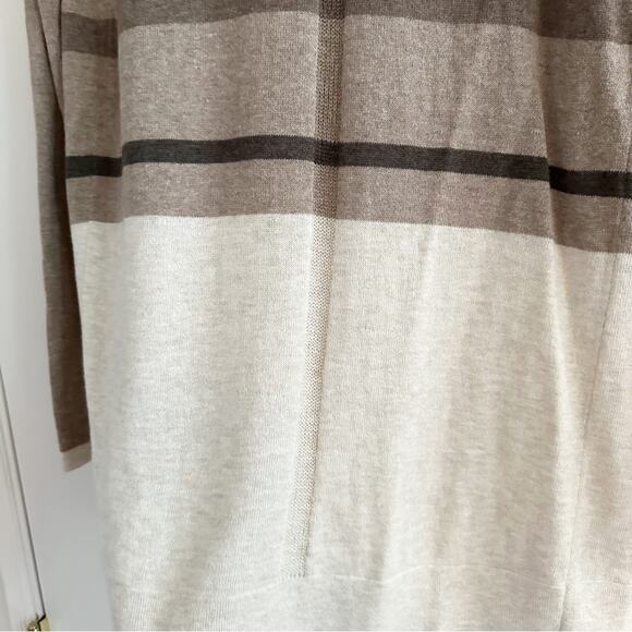 GAP tan striped long oversized open front Knit sweater Neutral Cardigan XS NWT - Picture 12 of 16
